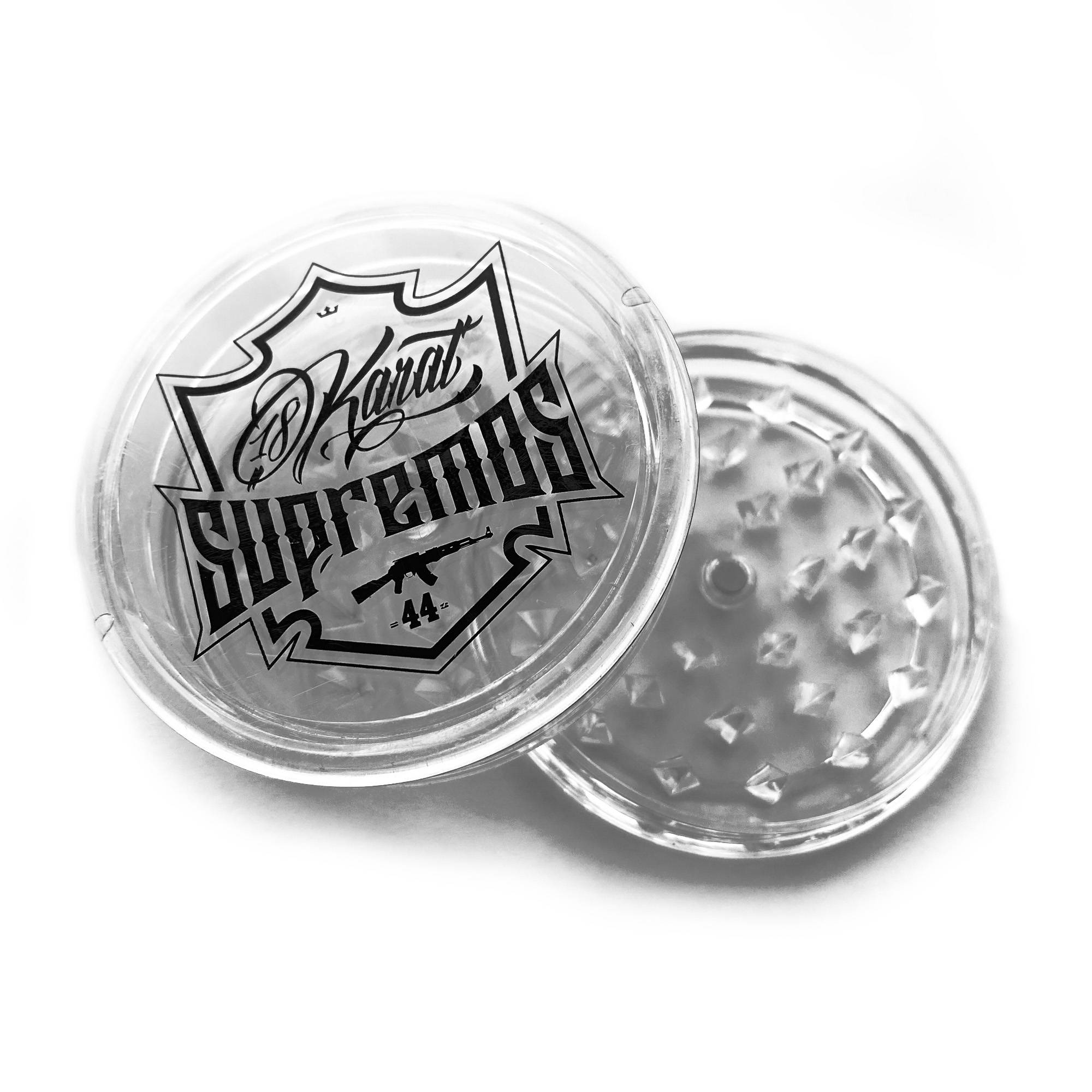supremos_wappen_grinder_weiss_open Supremos Wappen Grinder (transparent)
